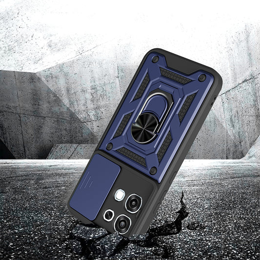 Oppo A6 Pro Kılıf Magnetik Standlı Kamera Korumalı Zore Sürgülü Vega Kapak