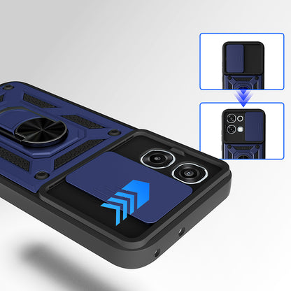 Oppo A6 Pro Kılıf Magnetik Standlı Kamera Korumalı Zore Sürgülü Vega Kapak