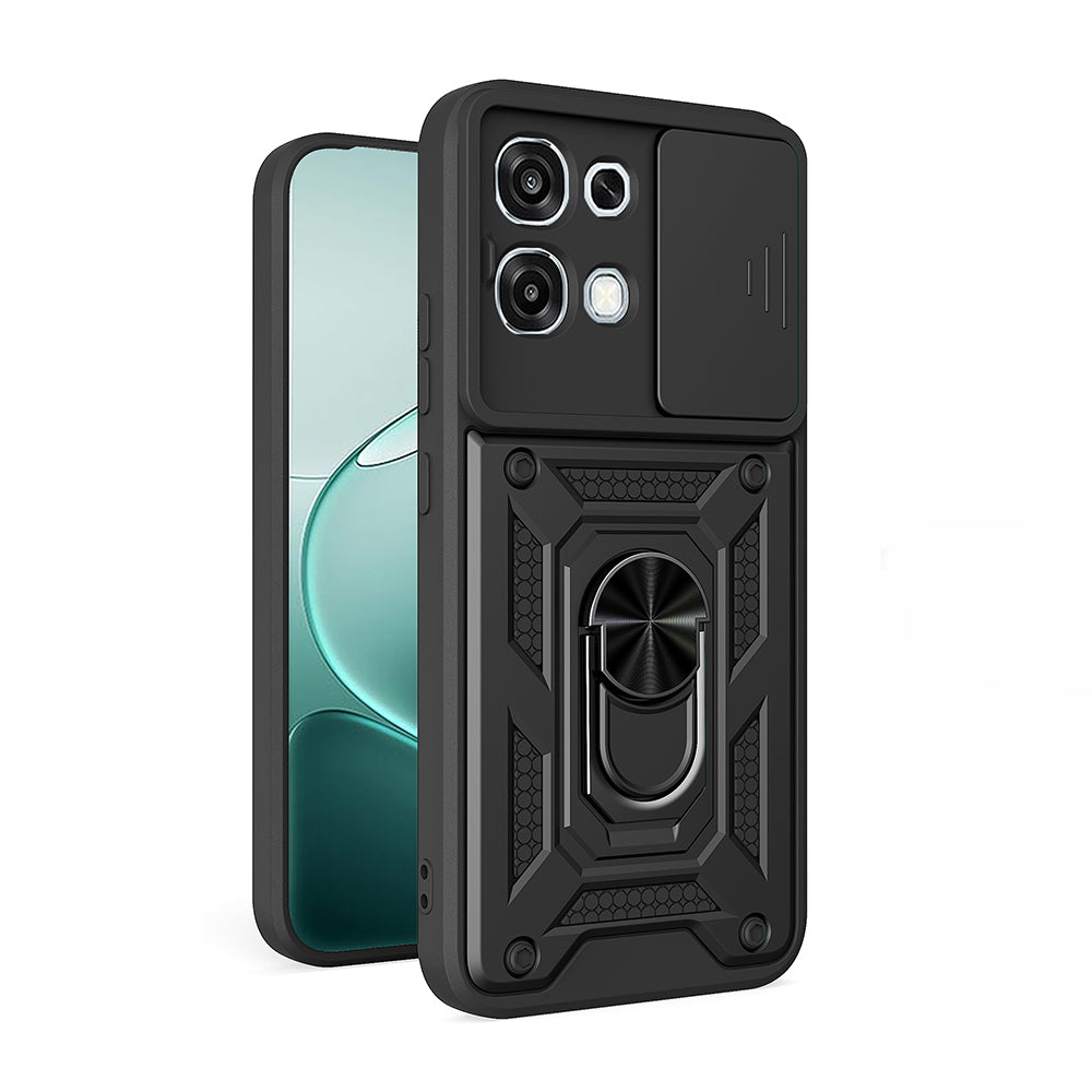 Oppo A6 Pro Kılıf Magnetik Standlı Kamera Korumalı Zore Sürgülü Vega Kapak