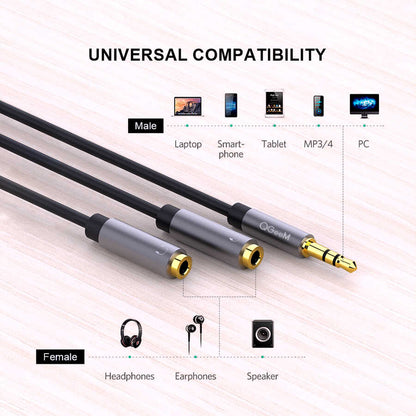 Qgeem QG-AU08 3.5mm Çoğaltıcı Audio Kablo
