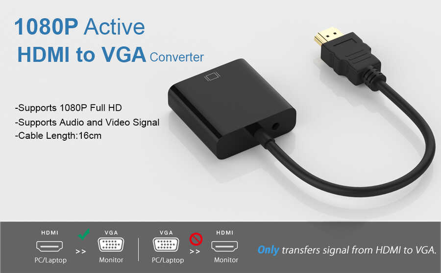 Qgeem QG-HD07 HDMI To VGA Dönüştürücü
