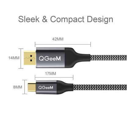 Qgeem QG-UA13 Type-C To Display Port Kablo 3M
