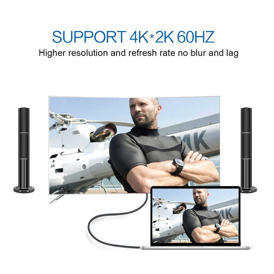 Qgeem QG-UA13 Type-C To Display Port Kablo