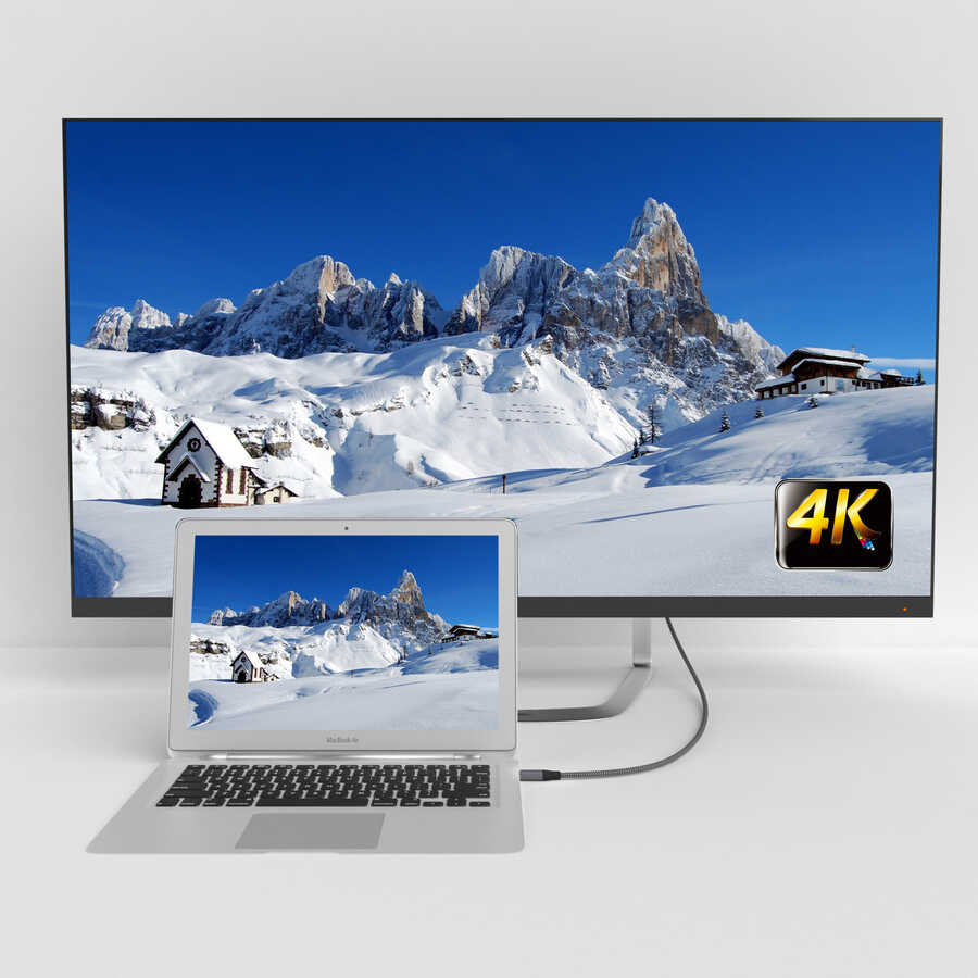 Qgeem QG-UA13 Type-C To Display Port Kablo