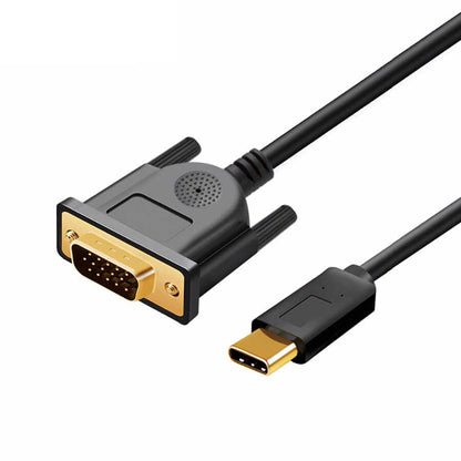 Qgeem QG-UA17 Type-C to VGA Adaptörü Yüksek Çözünürlüklü Dönüştürücü Kablo 1080p 60Hz 1.8 metre