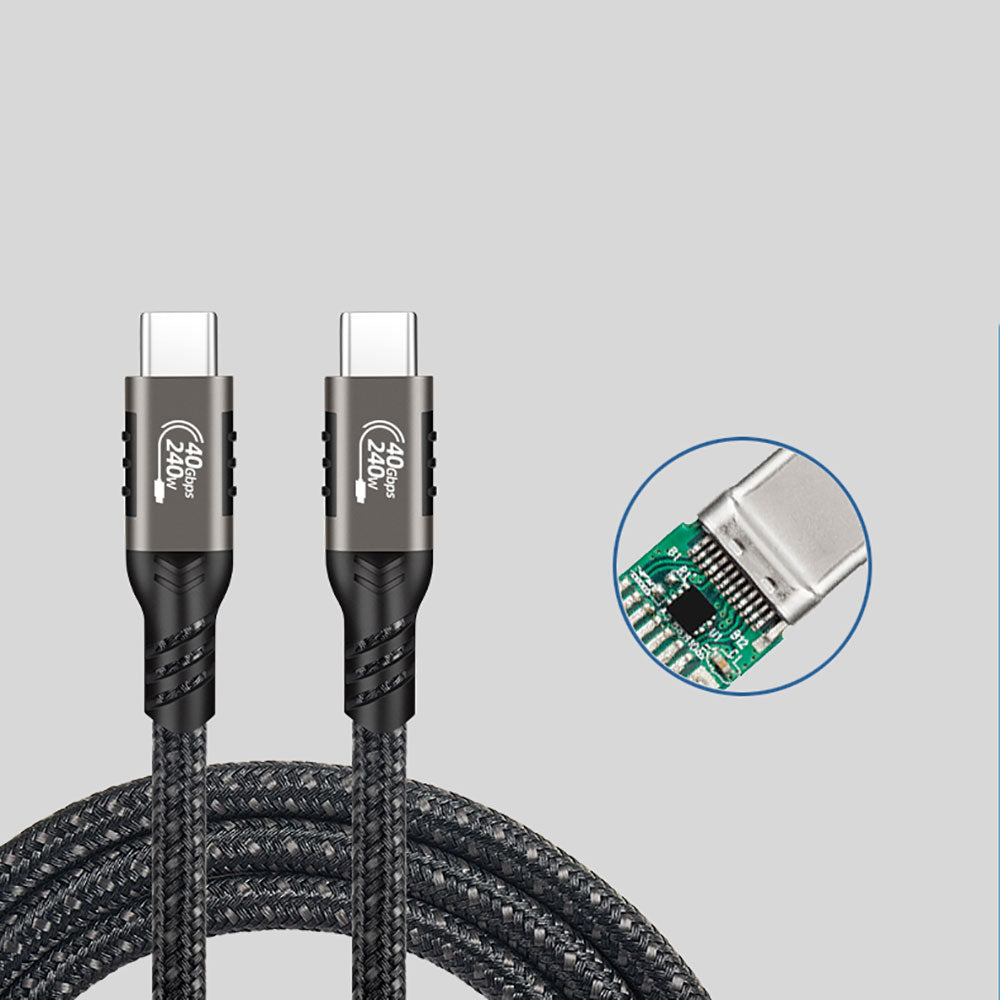 Qgeem QG01 Type-C to Type-C USB4 PD Data Kablosu 240W 40Gbps 8K@60Hz 0.2 Metre