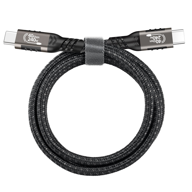 Qgeem QG01 Type-C to Type-C USB4 PD Data Kablosu 240W 40Gbps 8K@60Hz 0.5 Metre