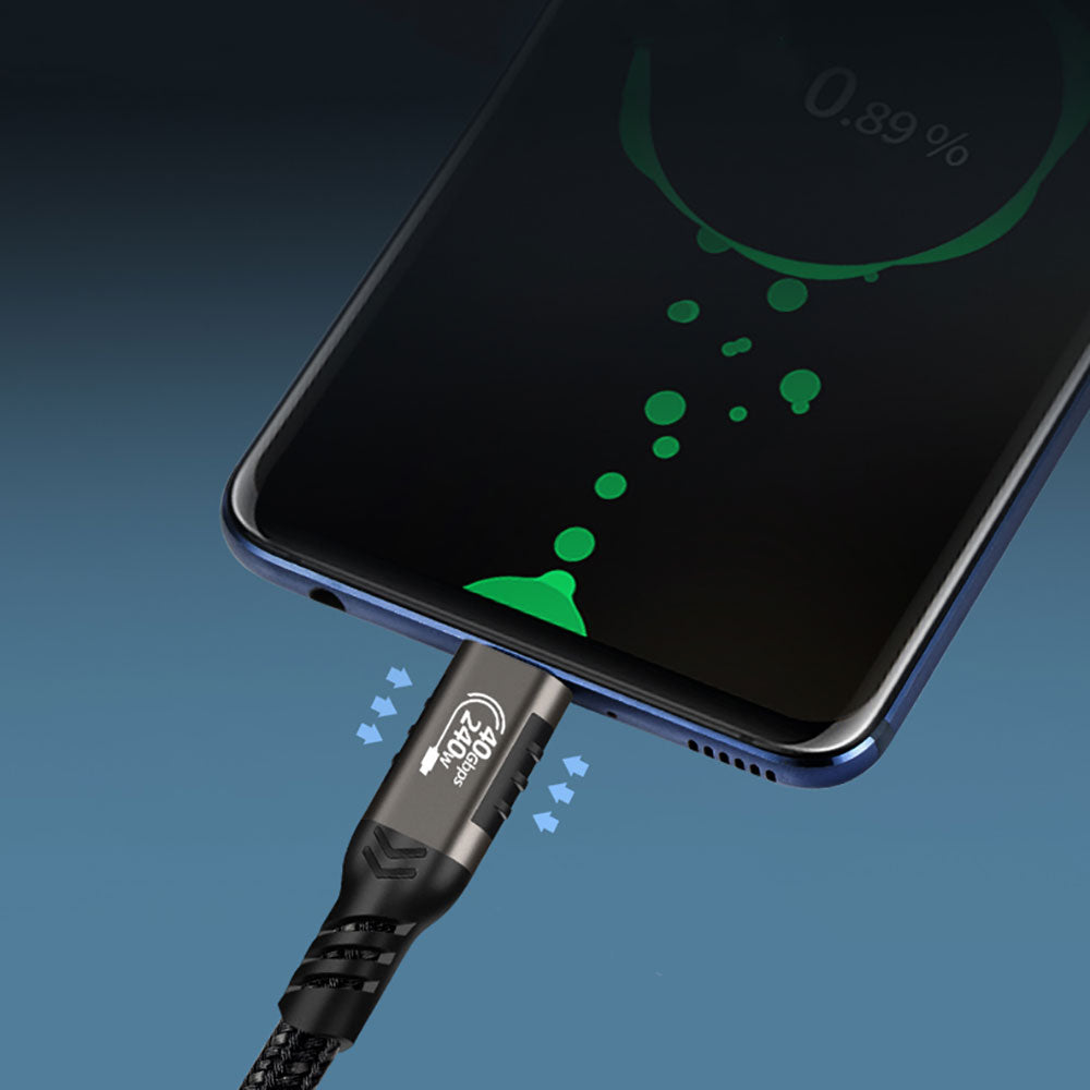 Qgeem QG01 Type-C to Type-C USB4 PD Data Kablosu 240W 40Gbps 8K@60Hz 1 Metre