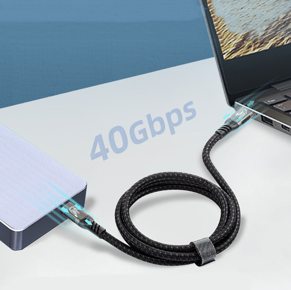 Qgeem QG01 Type-C to Type-C USB4 PD Data Kablosu 240W 40Gbps 8K@60Hz 1.5 Metre