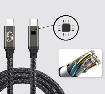Qgeem QG02 Type-C to Type-C PD3.1 Data Kablosu 240W 480Mbps 3 Metre