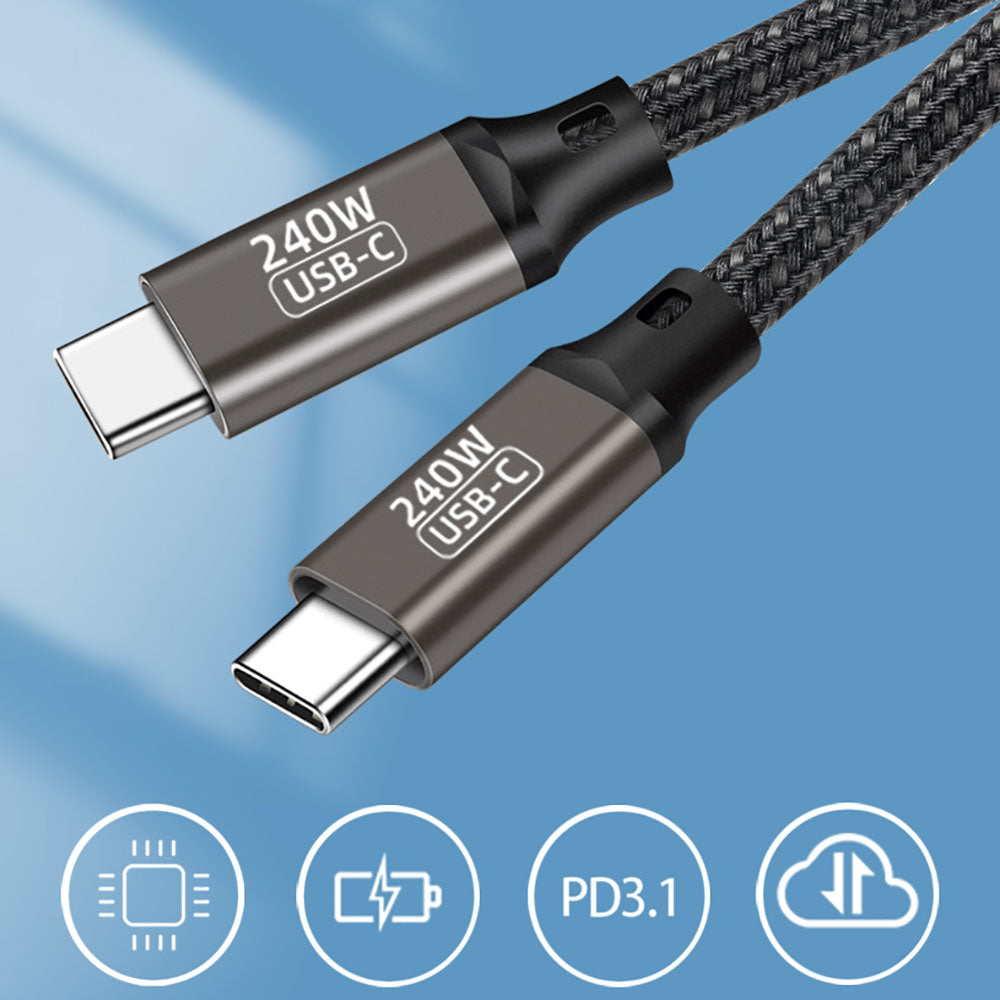 Qgeem QG02 Type-C to Type-C PD3.1 Data Kablosu 240W 480Mbps 3 Metre