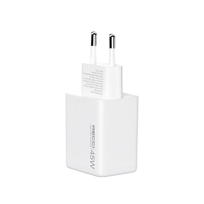 Recci RC108E GaN Teknolojili Hızlı Şarj Başlığı Type-C to Type-C PD 45W Kablolu Şarj Seti