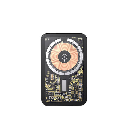 Recci W07 Şeffaf Tasarım Standlı 15W M-safe Şarj Özellikli 20W PD Hızlı Şarj Powerbank 5000mAh