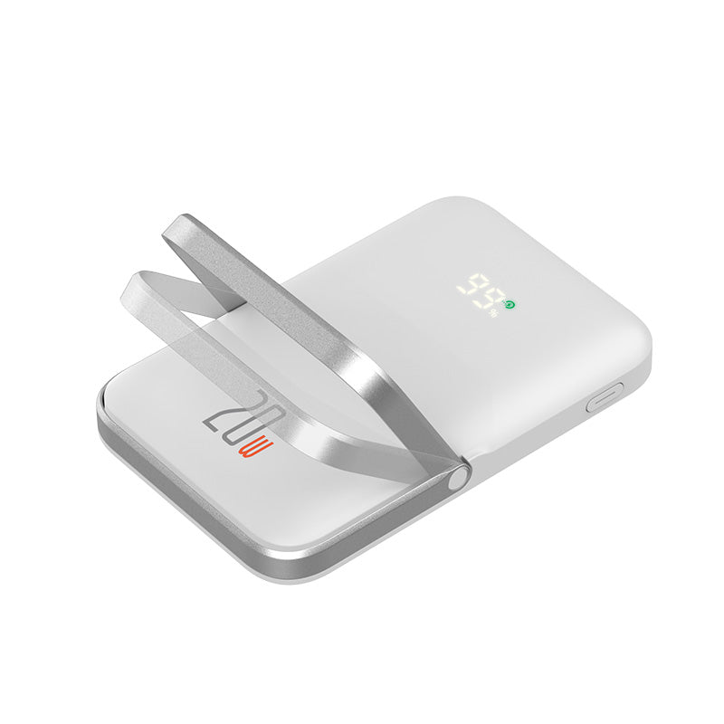 Recci W08 Metal Standlı 15W M-safe Şarj Özellikli 20W PD Hızlı Şarj Powerbank 10000mAh