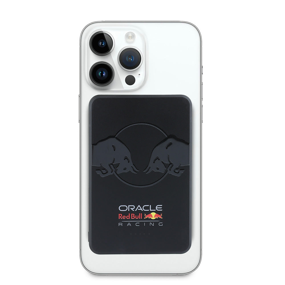 Redbull Orjinal Lisanslı M-safe Şarj Özellikli Dijital LED Göstergeli Çift Boğa Baskılı Powerbank 5000mAh 15W