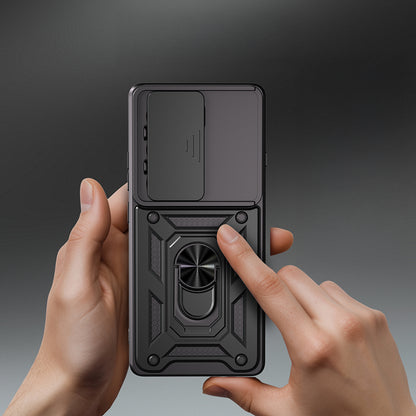 Tecno Camon 40 Pro Kılıf Magnetik Standlı Kamera Korumalı Zore Sürgülü Vega Kapak