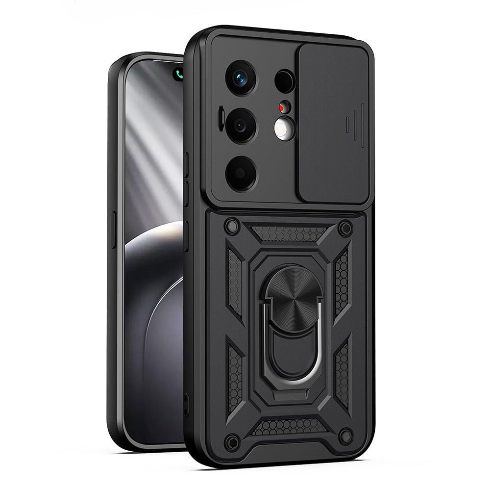 Tecno Camon 50 Kılıf Magnetik Standlı Kamera Korumalı Zore Sürgülü Vega Kapak