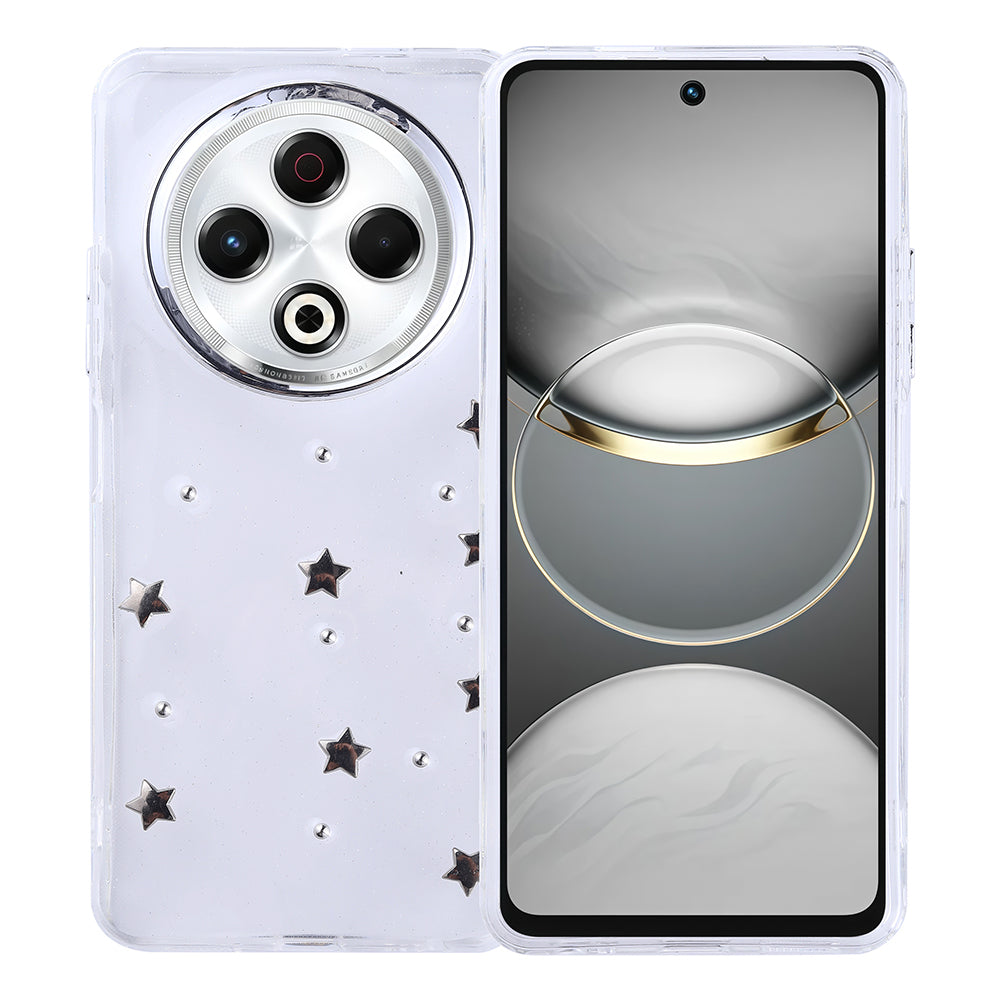 Tecno Spark 30 4G Kılıf Airbag Tasarımlı Simli Şeffaf Zore Kutup Kapak