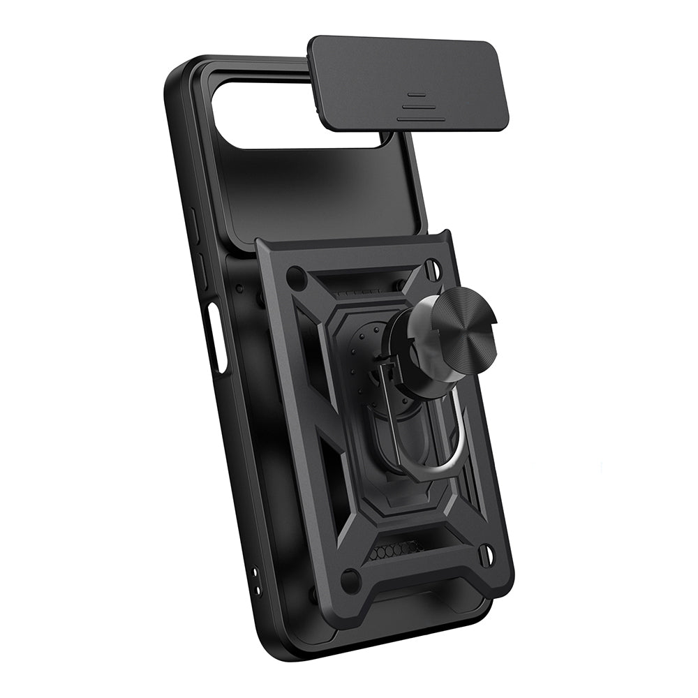 Tecno Spark 40 5G Kılıf Magnetik Standlı Kamera Korumalı Zore Sürgülü Vega Kapak