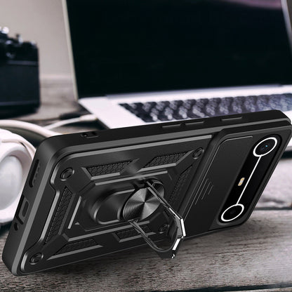 Tecno Spark Slim 5G Kılıf Magnetik Standlı Kamera Korumalı Zore Sürgülü Vega Kapak
