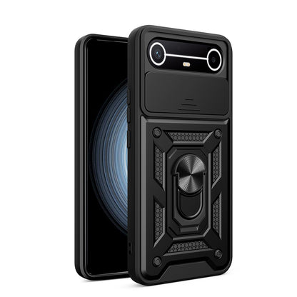 Tecno Spark Slim 5G Kılıf Magnetik Standlı Kamera Korumalı Zore Sürgülü Vega Kapak