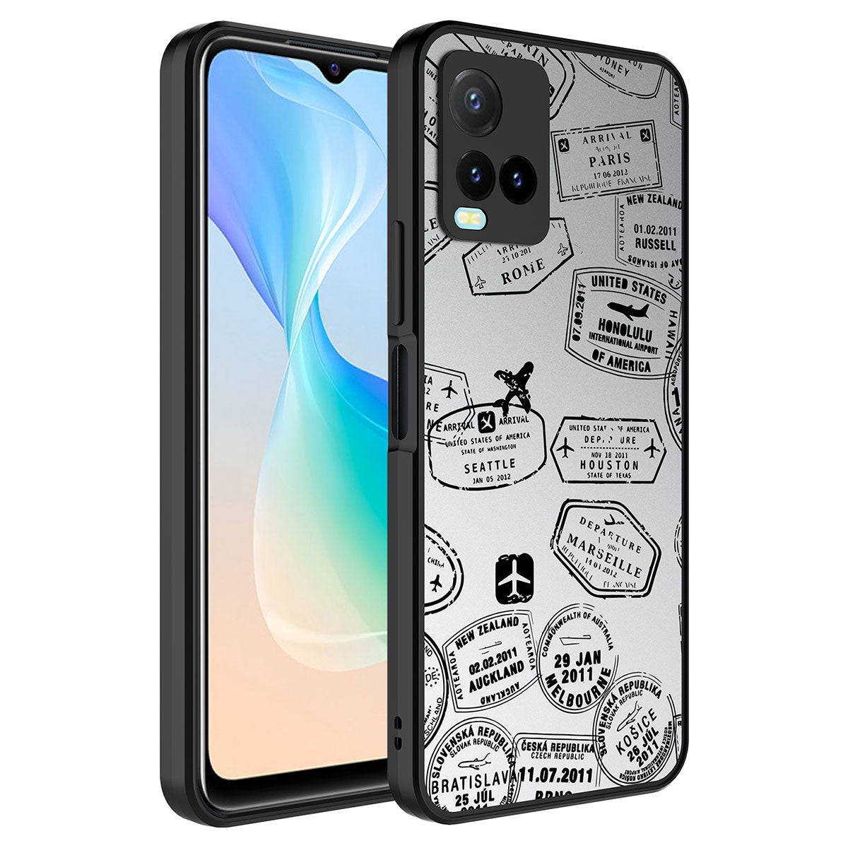 Vivo Y33S Kılıf Aynalı Desenli Kamera Korumalı Parlak Zore Mirror Kapak