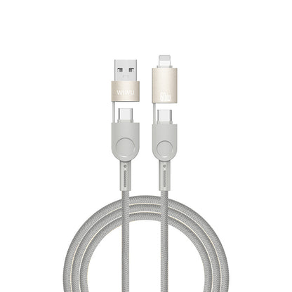 Wiwu 4in1 Raptor Serisi Çoklu USB-A + Type-C to Type-C + Lightning Şarj ve Data Kablosu 60W 200cm