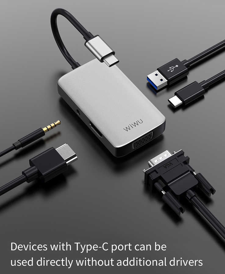 Wiwu Alpha 513HVP Type-C VGA Adaptörü