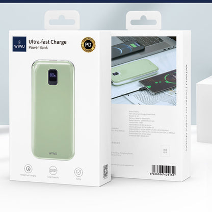 Wiwu JC-16 LED Ekranlı Li-Polimer Aşırı Akım Korumalı Taşınabilir Powerbank PD 20W 10000mAh