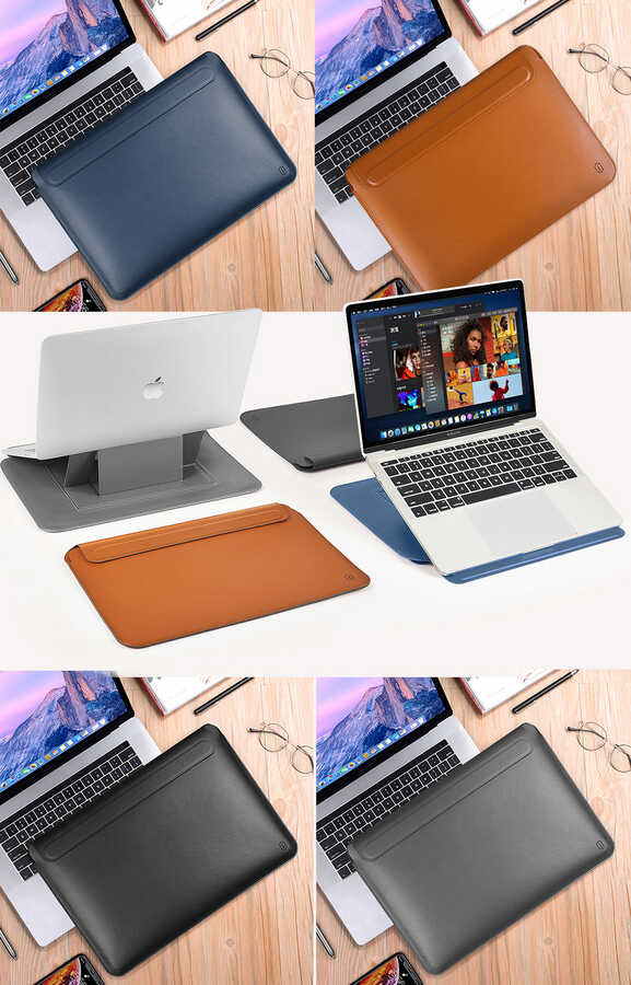 Macbook 16.2' 2021 Wiwu Macbook Skin Pro Portable Stand Kılıf