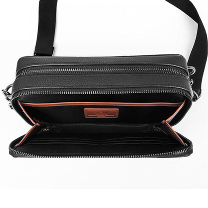 Wiwu Master Genuie Leather Serisi Parmak İzi Kilitli Çok Fonksiyonlu Deri Çapraz Vücut Çantası