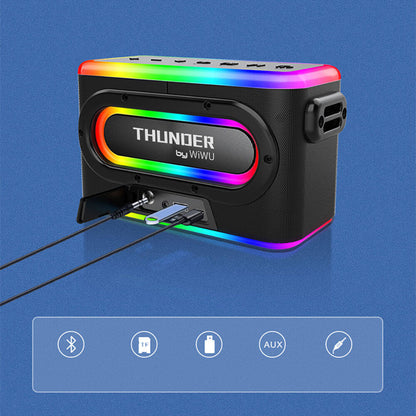Wiwu P18 Thunder Bluetooth Speaker Hoparlör ve Karaoke Bluetooth Çift Mikrofon