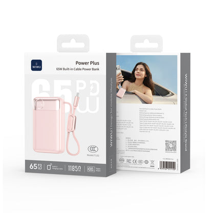 Wiwu T132 Power Plus Serisi Type-C Kablolu PD Powerbank 65W 12000mAh