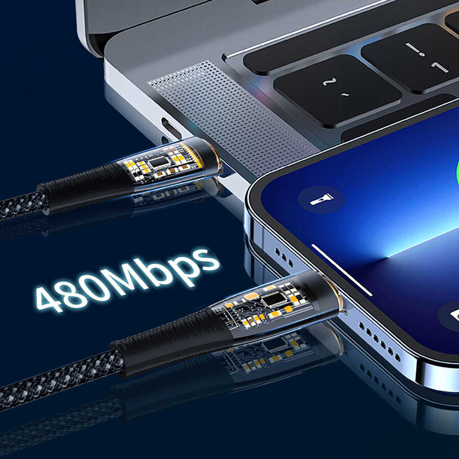 Wiwu TM02 Type-C to Type-C PD Data Kablo 480Mbps 100W 2 metre