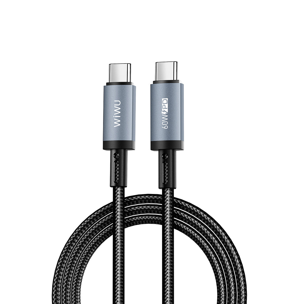 Wiwu Wi-C057 Titanlink Serisi Type-C to Type-C Hızlı Şarj Özellikli PD Data ve Şarj Kablosu 60W 1M
