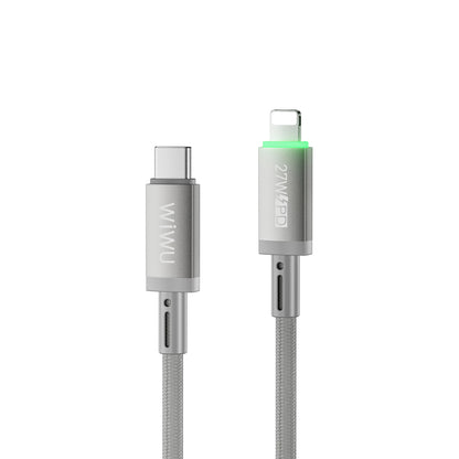 Wiwu Wi-C083 Maglink Serisi Işıklı Magnetik Type-C to Lightning PD Hızlı Şarj Özellikli Data ve Şarj Kablosu 27W 1M