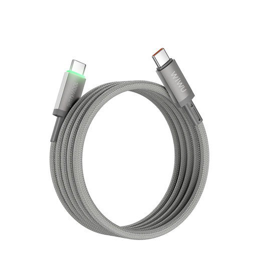 Wiwu Wi-C084 Maglink Serisi LED Göstergeli Type-C to Type-C Hızlı Şarj Özellikli Data ve Şarj Kablosu 100W 1M