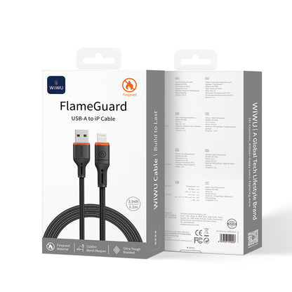 Wiwu Wi-C095 FlameGuard Serisi USB-A to Lightning Data ve Şarj Kablosu 1.2M
