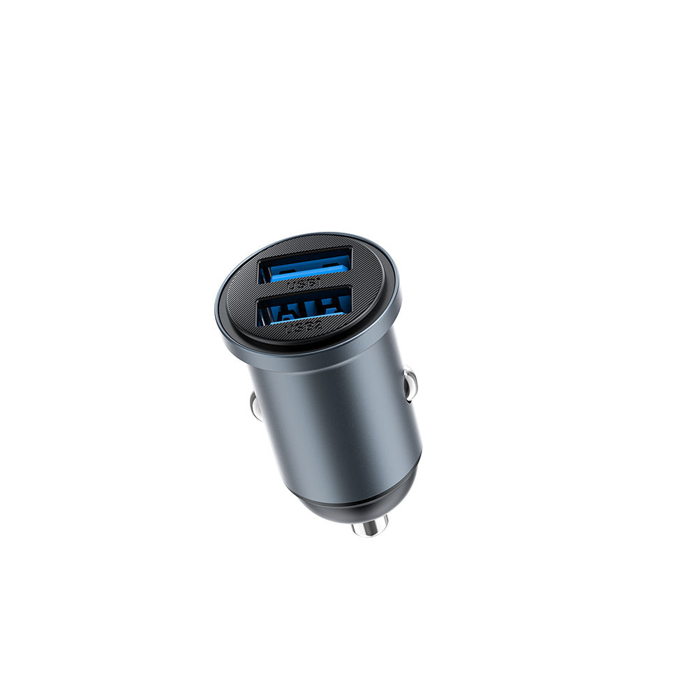 Wiwu Wi-CC031 Nano Lite Serisi Dual USB-A Hızlı Şarj Özellikli Araç Şarj Aleti PD 12W