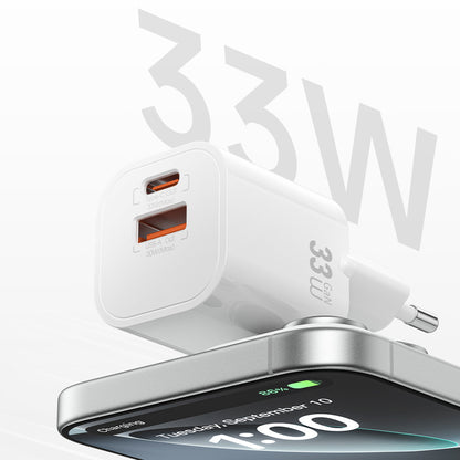 Wiwu Wi-G017 Cube Serisi Type-C PD & USB-A GaN Tech PD Hızlı Şarj Özellikli Mini Şarj Başlığı 33W