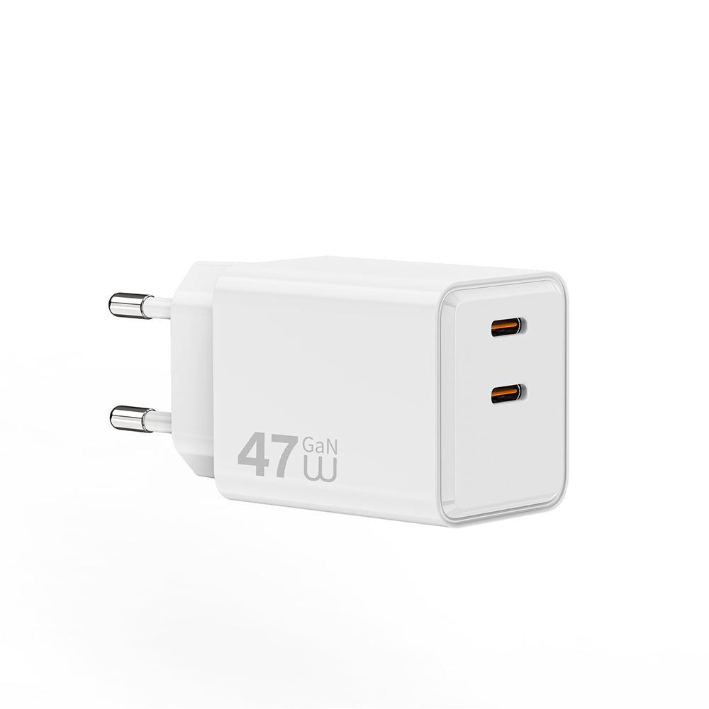 Wiwu Wi-G025 Cube Serisi Dual Type-C PD GaN Teknolojili Hızlı Şarj Başlığı 47W