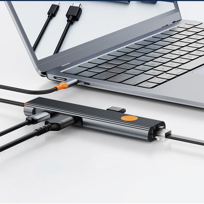 Wiwu Wi-HB005 Travel Serisi 5in1 HDMI (4K@60Hz) Girişli + RJ45 + 100W PD Type-C Hub Bağlantı İstasyonu