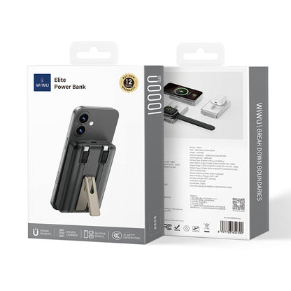 Wiwu Wi-P056 Taşınabilir Wireless Şarj ve PD Hızlı Şarj Özellikli Powerbank 15W 10000mAh