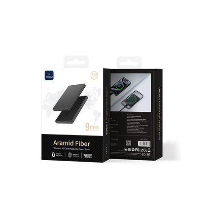 Wiwu Wi-P072 PD 20W M-safe Şarj Özellikli Ultra İnce Aramid Fiber Powerbank 15W 5000mAh