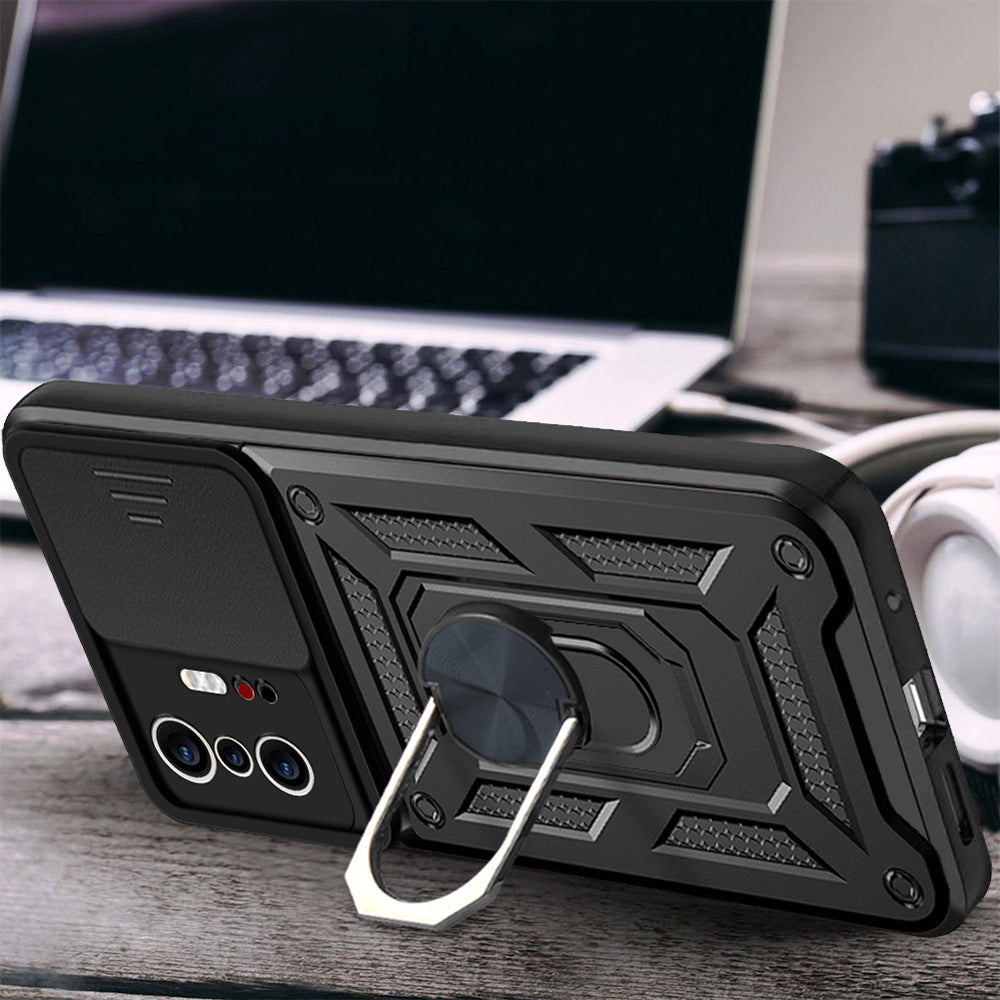 Xiaomi Mi 11T 5G Kılıf Magnetik Standlı Kamera Korumalı Zore Sürgülü Vega Kapak