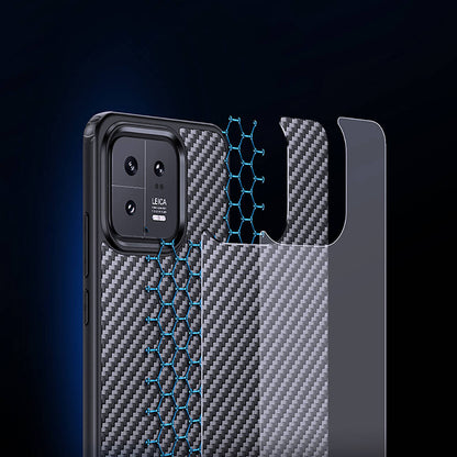 Xiaomi Mi 13 Kılıf Aramid Karbon Fiber M-safe Özellikli Wlons Radison Kapak