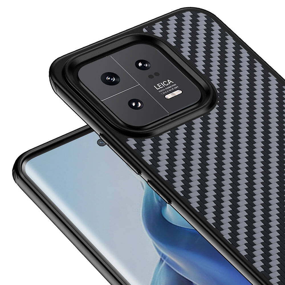 Xiaomi Mi 13 Pro Kılıf Aramid Karbon Fiber M-safe Özellikli Wlons Radison Kapak