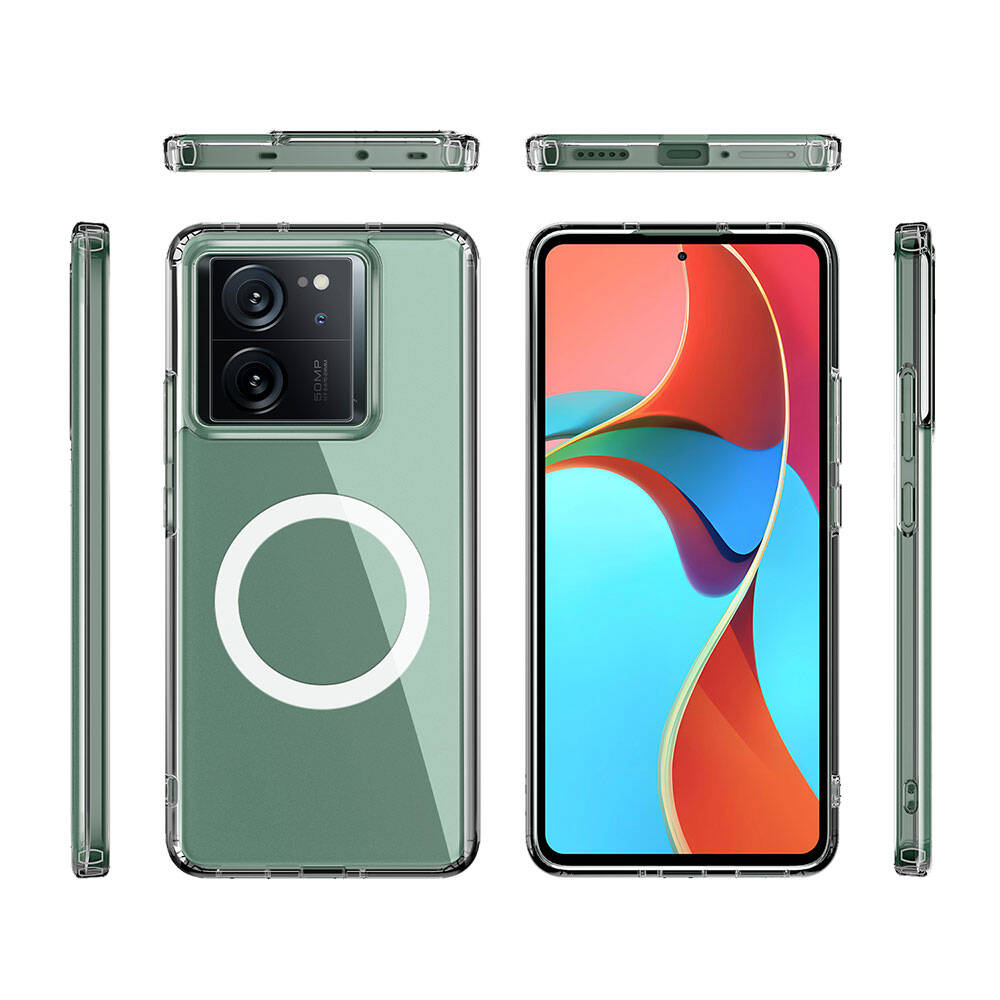 Xiaomi Mi 13T Kılıf Sert PC Arka Yüzey Wireless Şarj Özellikli Zore Flet M-safe Kapak