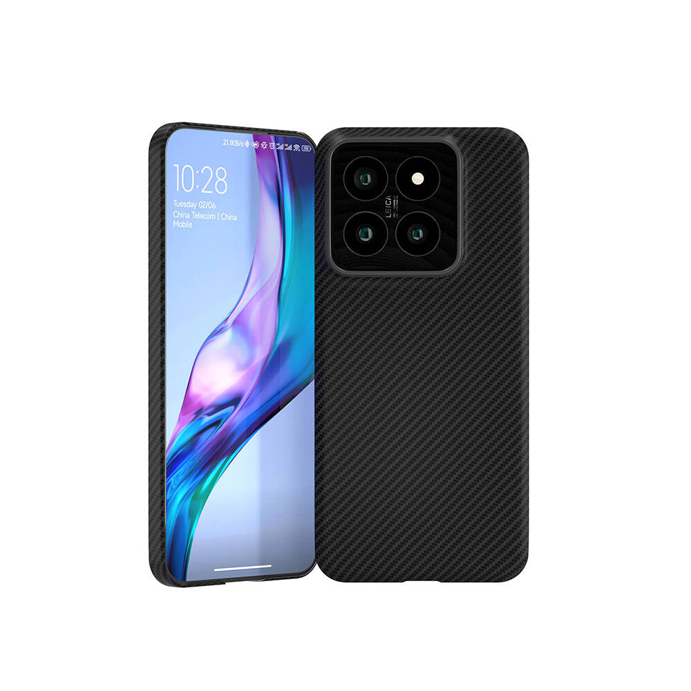 Xiaomi Mi 14 Kılıf M-safe Şarj Özellikli 600D Zore Krek Karbon Kapak