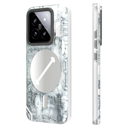 Xiaomi Mi 14 Kılıf M-safe Şarj Özellikli YoungKit Technology Serisi Kapak